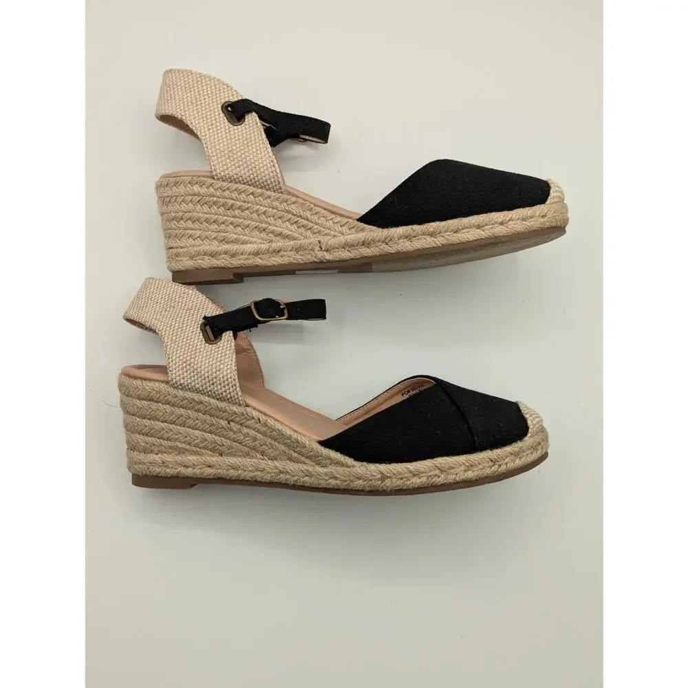 Comfort Journey Ashlyn Crossover Toe Espadrille Wedge Heel Size 8.5